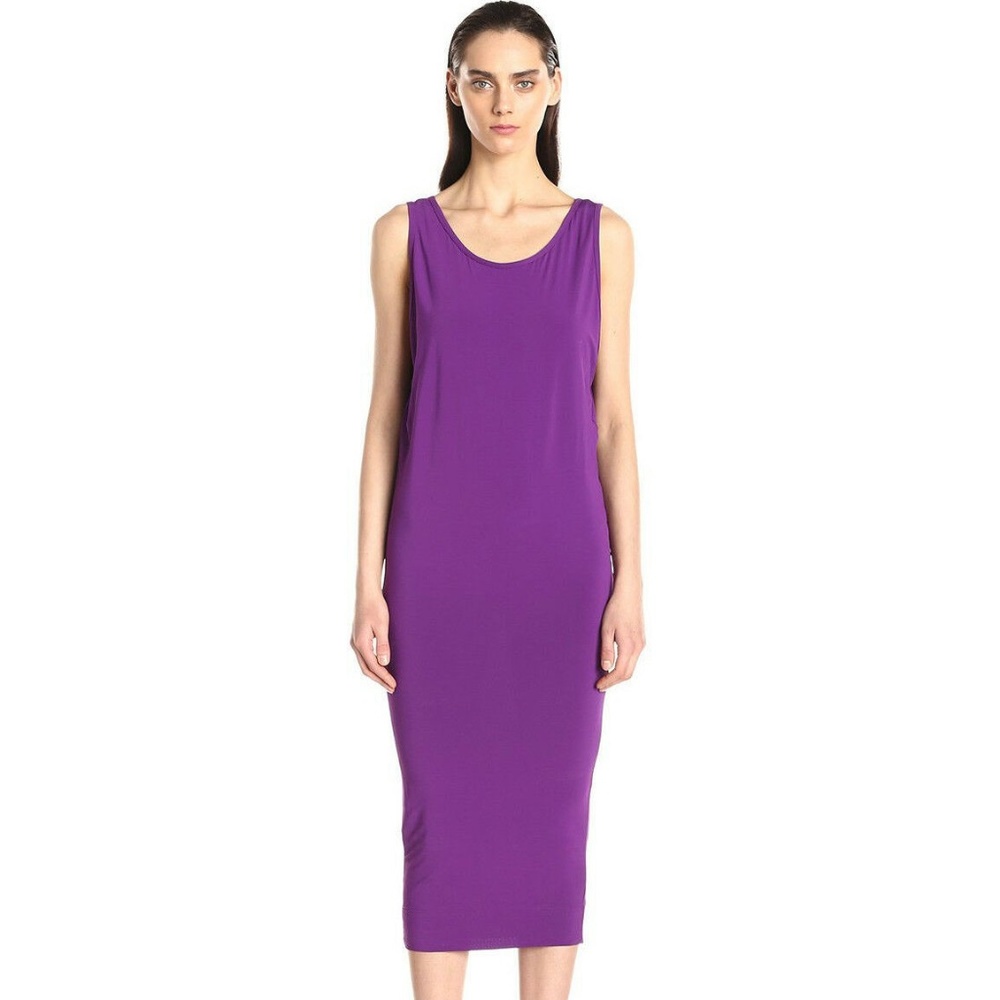 HELMUT LANG Faint Sleeveless Jersey Dress in Aniline Purple Size Small S